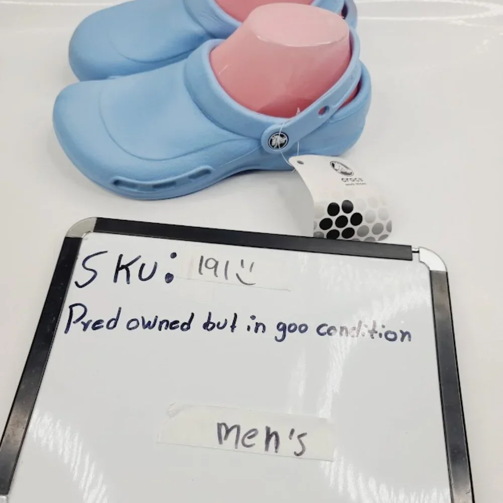 Crocs Men's Light Blue Specialist Adjustable Slip-On‎ Casual Clogs Size 5